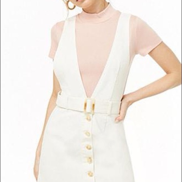 Forever 21 Denim Overall Dress : Ivory - Picture 2 of 4